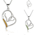 Heart Necklace In 925 Silver Chain Necklace IN Aniversary Diamond Neckacle Women